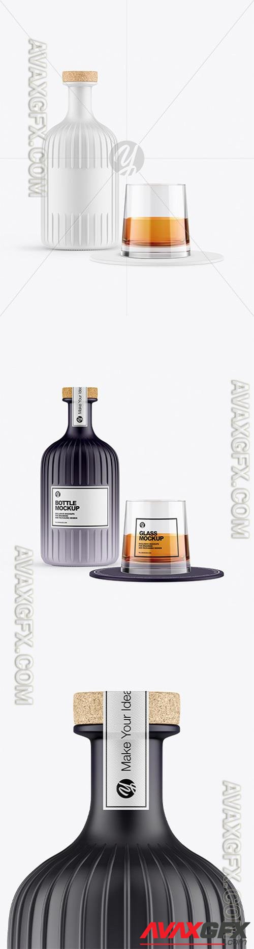 Ceramic Bottle With Glass Mockup 97133 TIF