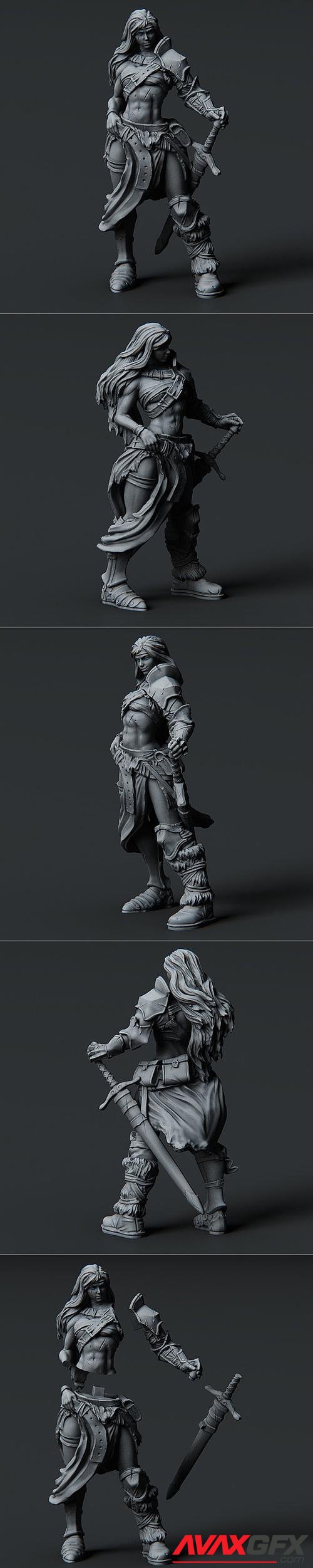 Female Barbarian – 3D Printable STL