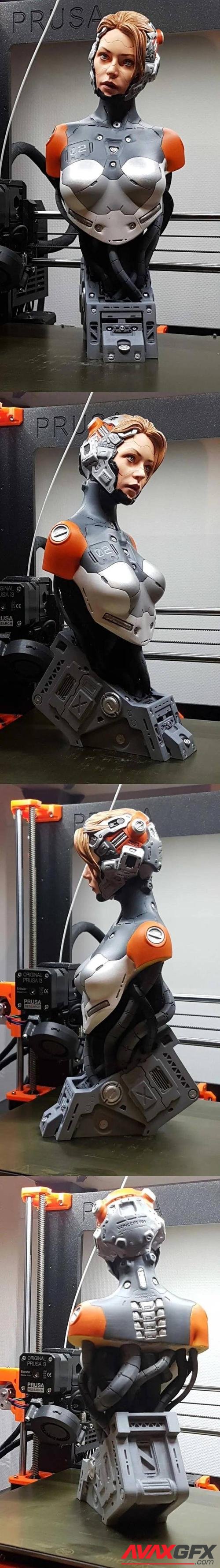 Female Cyborg – 3D Printable STL