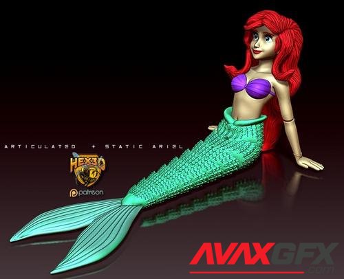 Ariel Mermaid Articulated and Static – 3D Printable STL