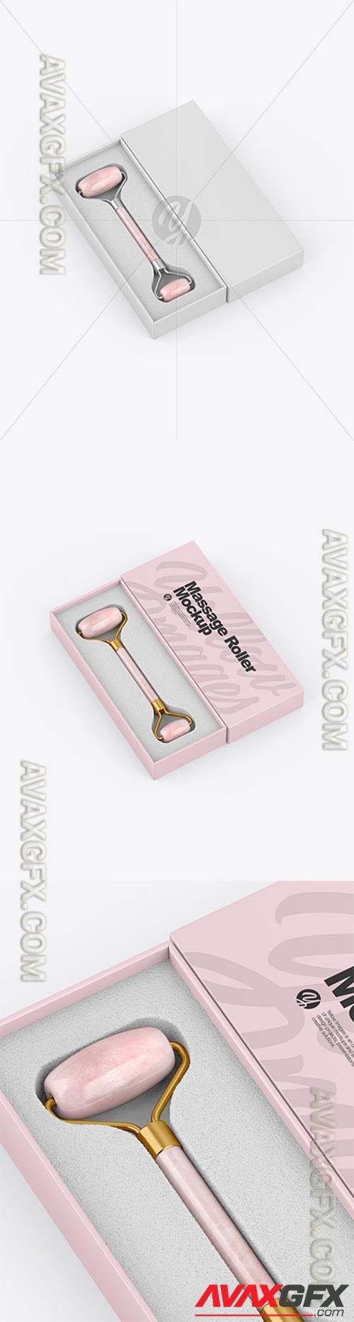 Rose Quartz Massage Roller W/ Box Mockup 93630 TIF