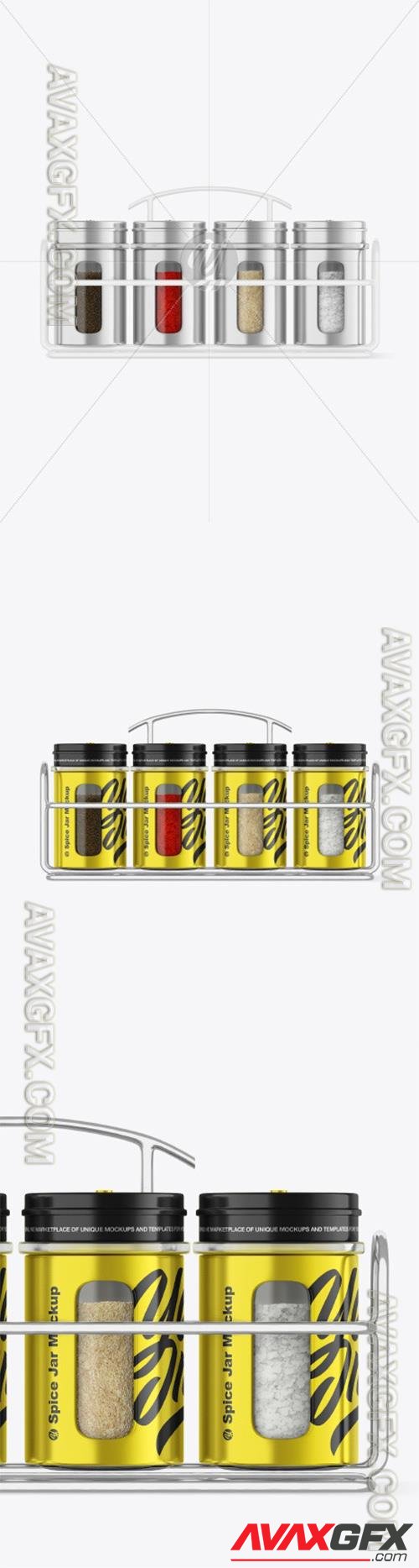 Spices Metallic Jars Set Mockup 93380 TIF