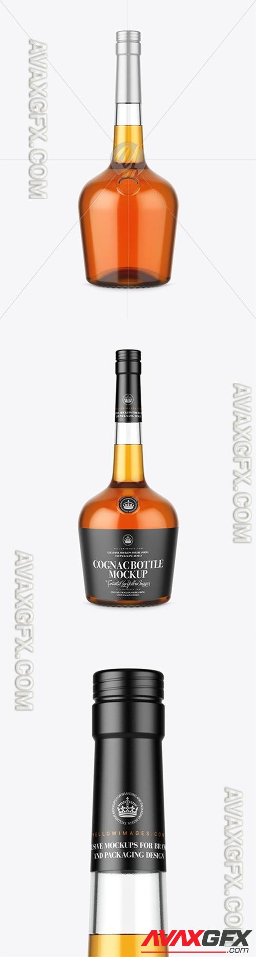 Clear Glass Cognac Bottle Mockup 94056 TIF