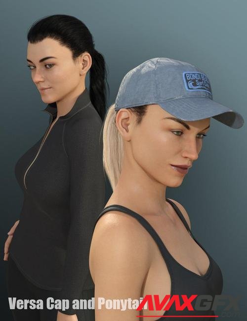 Versa Cap and Ponytail for Genesis 8 Female(s)