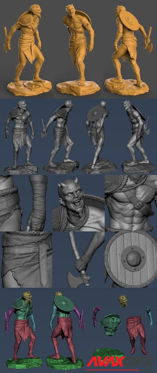 Demon warrior – 3D Printable STL