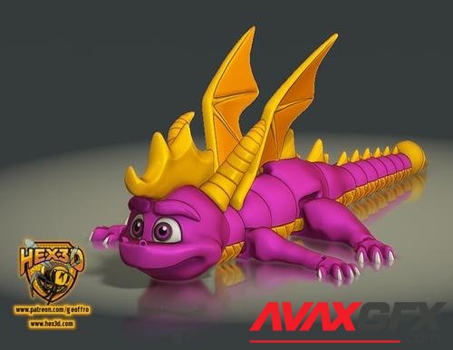 Spyro Articulated V1 – 3D Printable STL