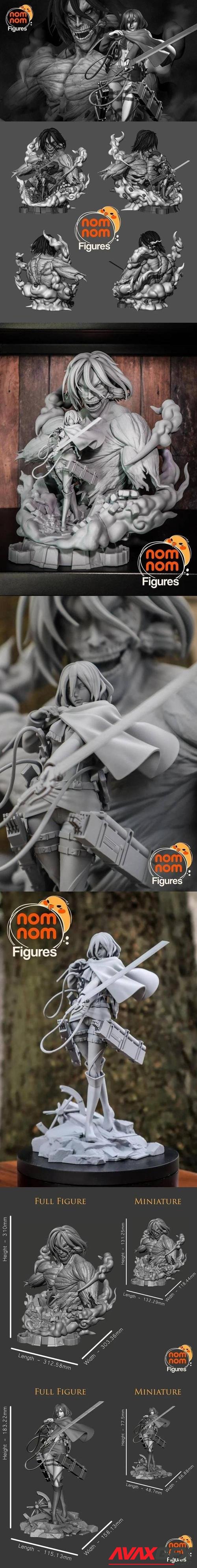 Mikasa Ackerman and Eren Yeager Titan Base – 3D Printable STL