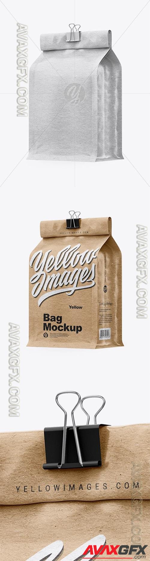Kraft Coffee Bag With Clip Mockup - Half Side View 31385 TIF