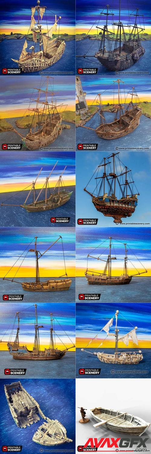 The Lost Ships Complete – 3D Printable STL