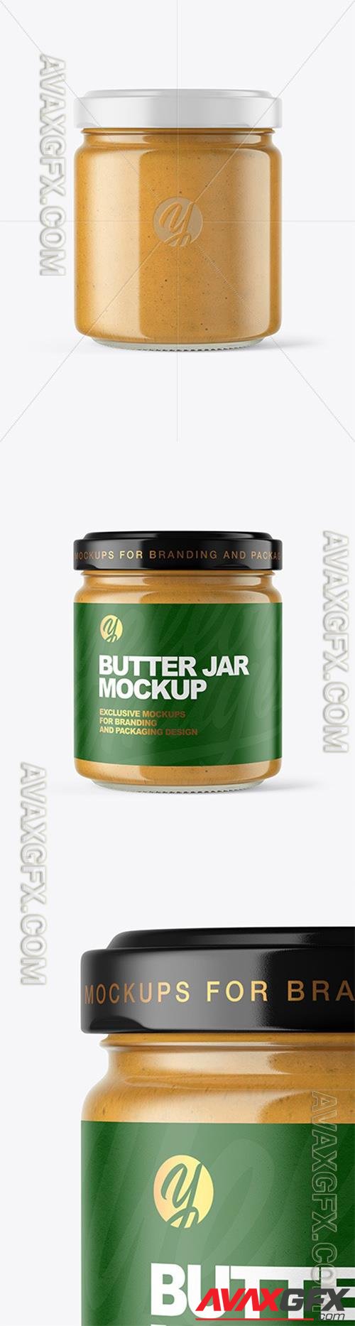 Clear Glass Jar with Peanut Butter Mockup 51335 TIF