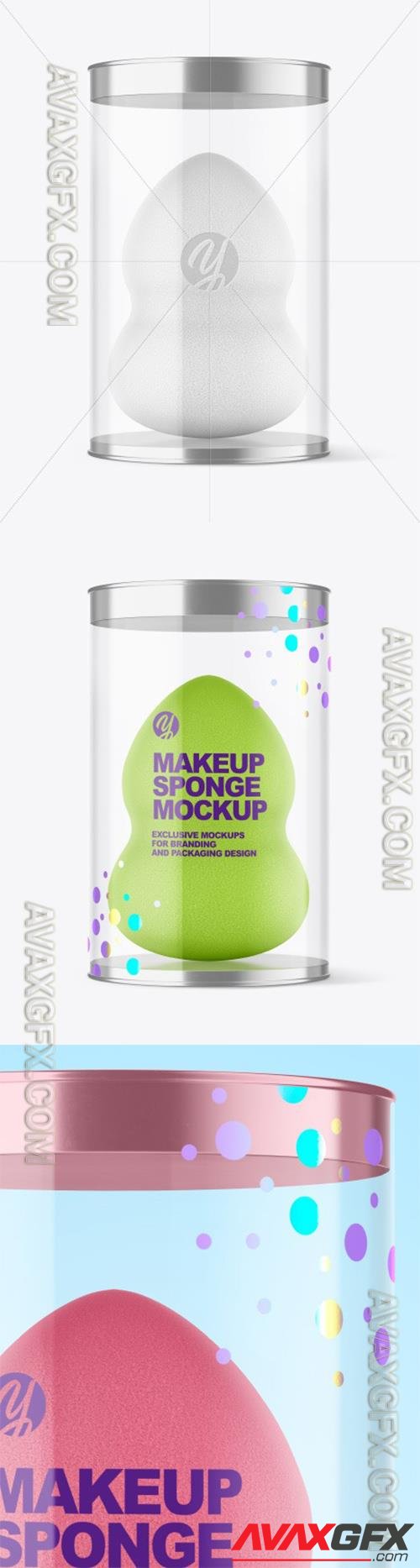 Glossy Plastic Tube w/ Makeup Sponge Mockup 79856 TIF