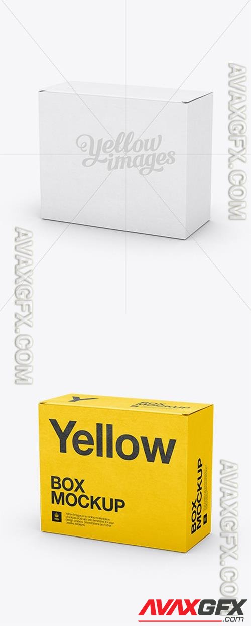 Small White Cardboard Box Mockup - 25° Angle Front View (High-Angle Shot) 10793 TIF