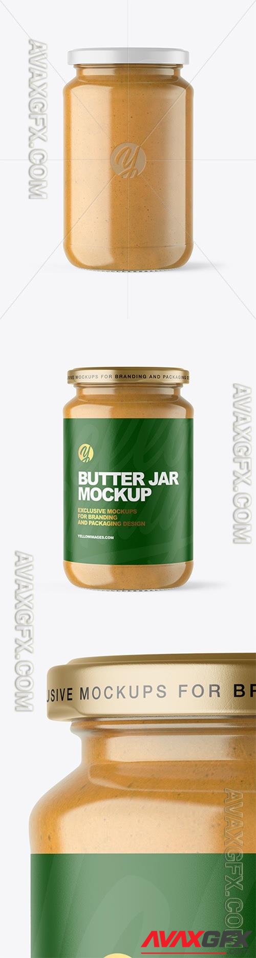 Clear Glass Jar with Peanut Butter Mockup 64516 TIF