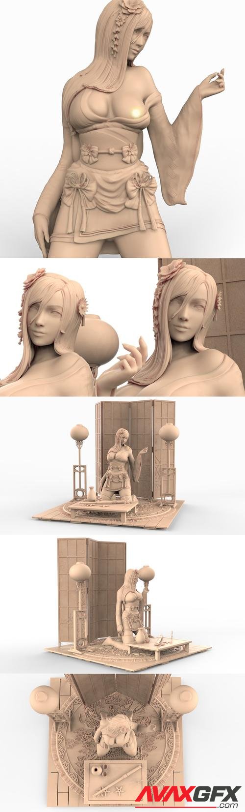 Tifa - Final fantasy 7 Kimono version – 3D Printable STL