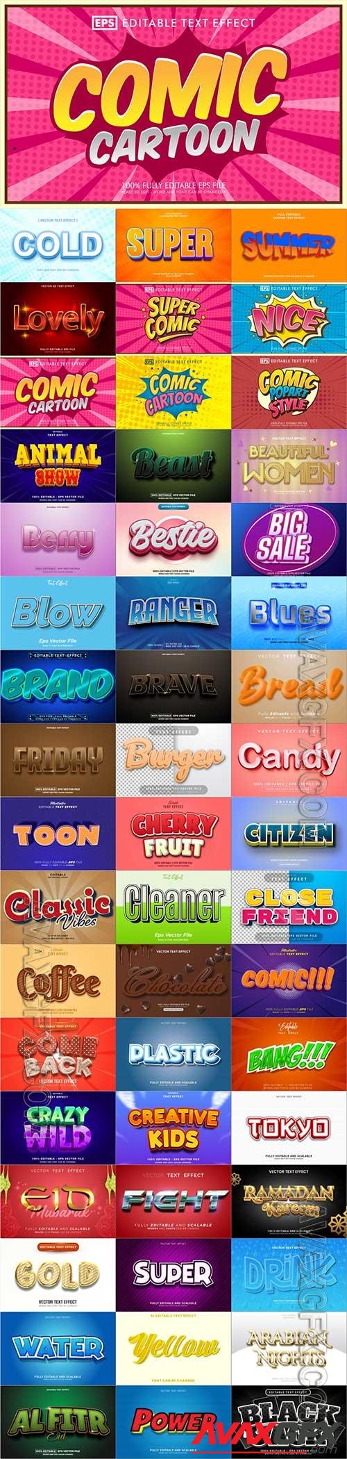 3d editable text style effect vector vol 1030