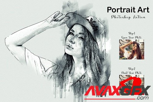 Portrait Art Photoshop Action - 7073728