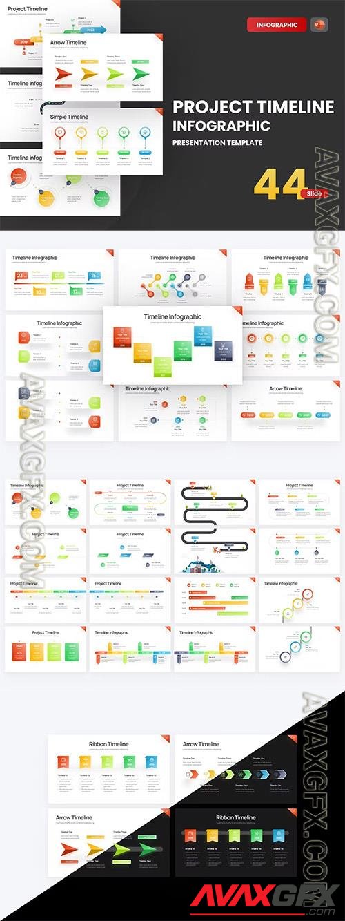 Project Timeline Gradient 3 PowerPoint Template JDYUFFG