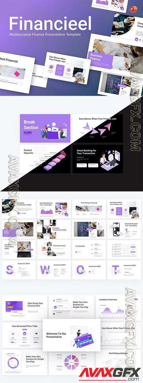 Financieel Business PowerPoint Template PPWKT82