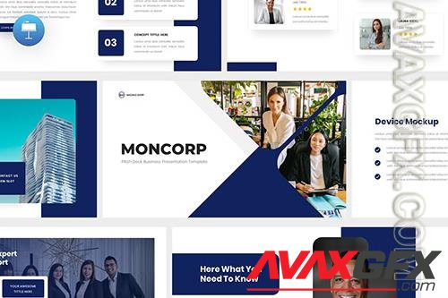 Moncorp - Pitch Deck Powerpoint, Keynote and Google Slides Template