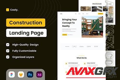 Construction Company Landing Page - UI Design XKLMVEU