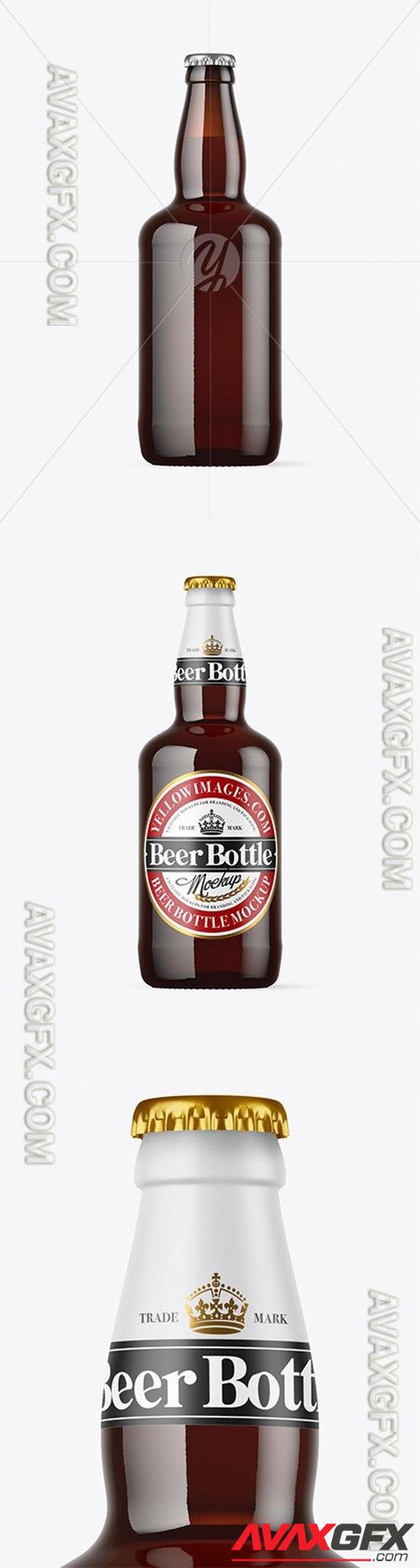 Dark Amber Glass Beer Bottle Mockup 72833 TIF