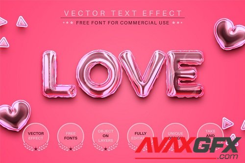Love Balloon - Editable Text Effect - 7076477