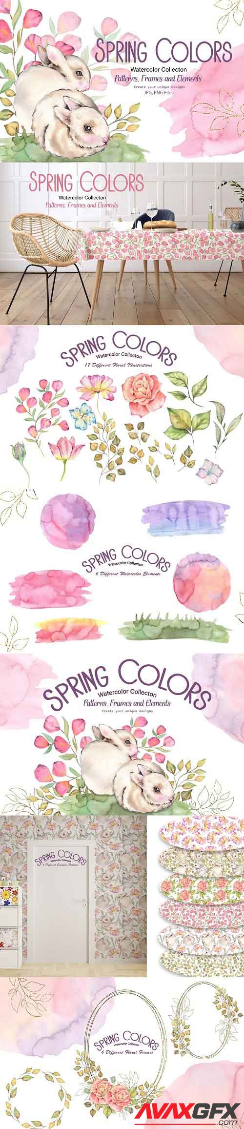 Watercolor Spring Colors - 7076824