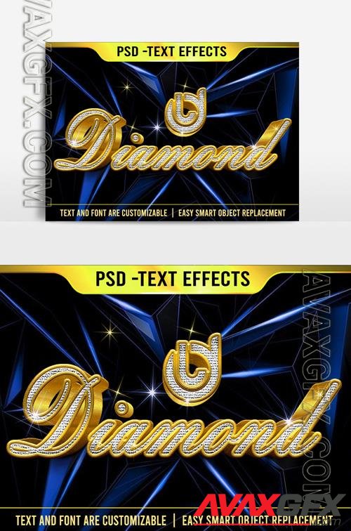 Psd Diamond text effect 3d correction