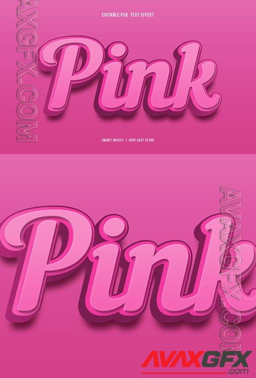Psd Pink Editable 3D Text Effect