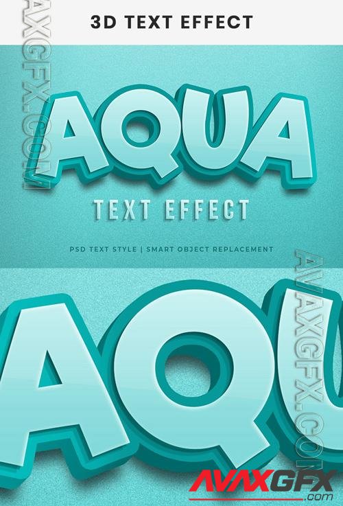 Psd Aqua 3d text effect generatora and text style effect