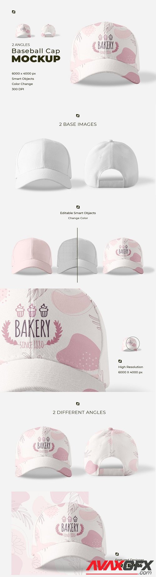 Velcro Snapback Baseball Cap Mockup - 7037461