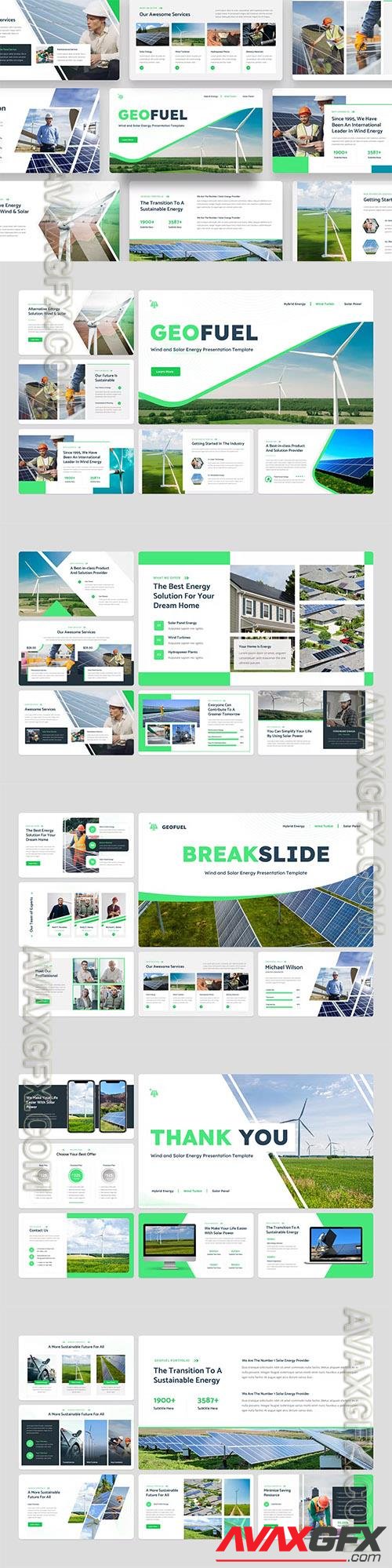 Geofuel - Wind and Solar Energy Powerpoint, Keynote and Google Slides Template