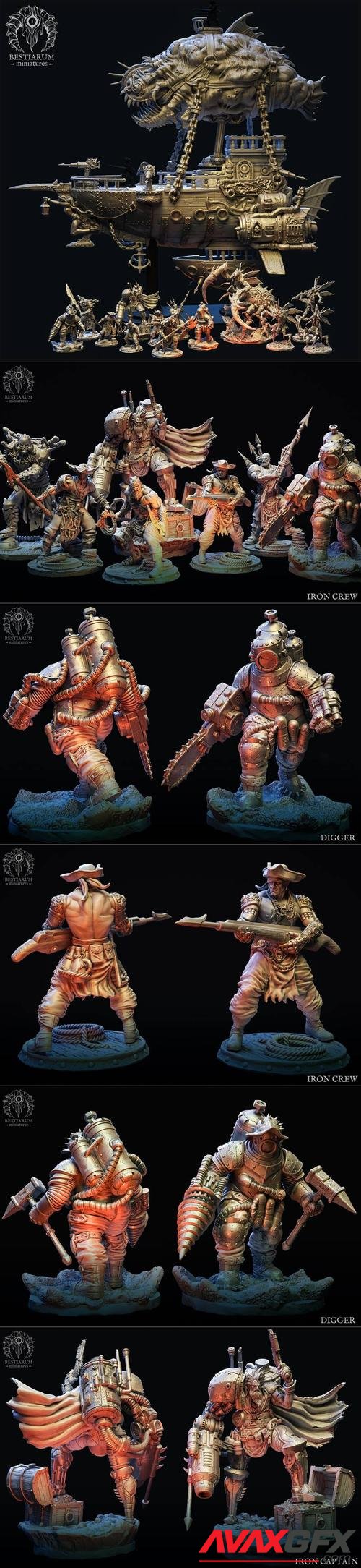 Bestiarum Miniatures - Iron Crew November 2021 – 3D Printable STL