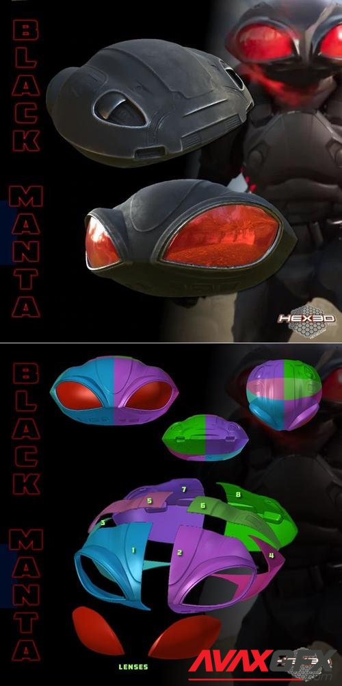 Black Manta Helm – 3D Printable STL