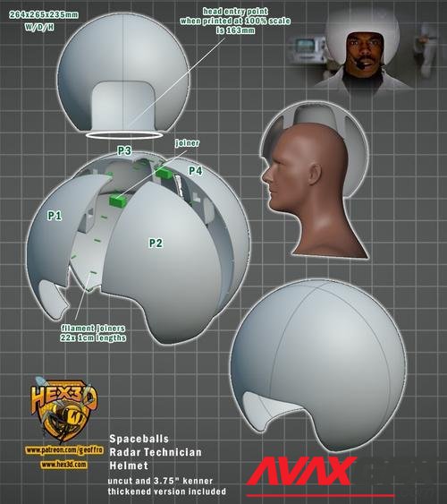 Spaceballs Radar Tech Helmete - Statue – 3D Printable STL