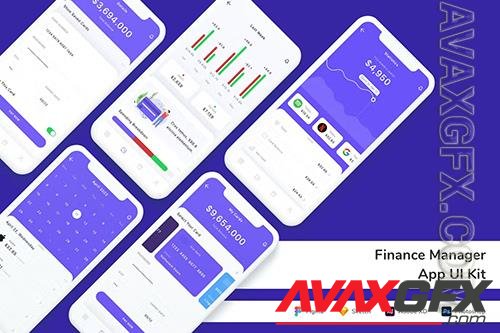 Finance Manager App UI Kit G5LASA9