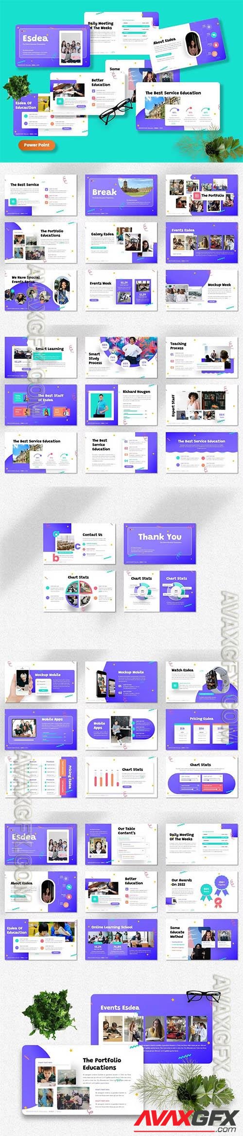 Esdea - Education Creative Business Powerpoint, Keynote and Google Slides Template