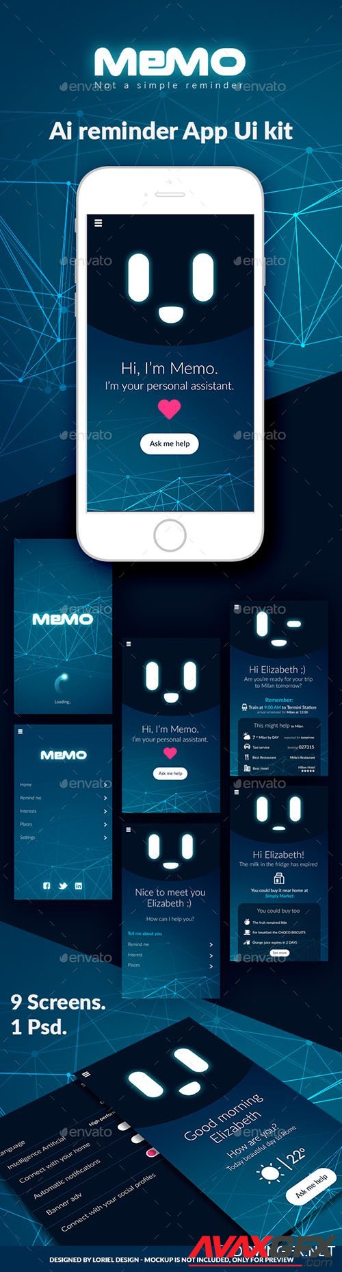 Graphicriver - Memo - Mobile AI Reminder App Ui kit 21297734