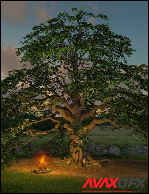 Merlin's Oak, Plants and Props Set