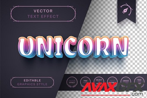 Unicorn - Editable Text Effect, Font - 7092265