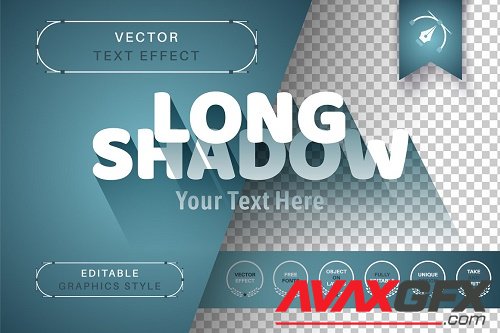Long Shadow - Editable Text Effect - 7093039