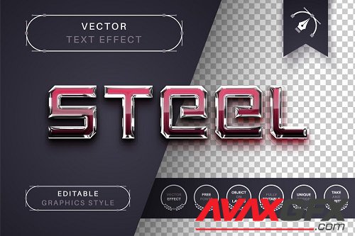 Reflect Steel - Editable Text Effect - 7093575