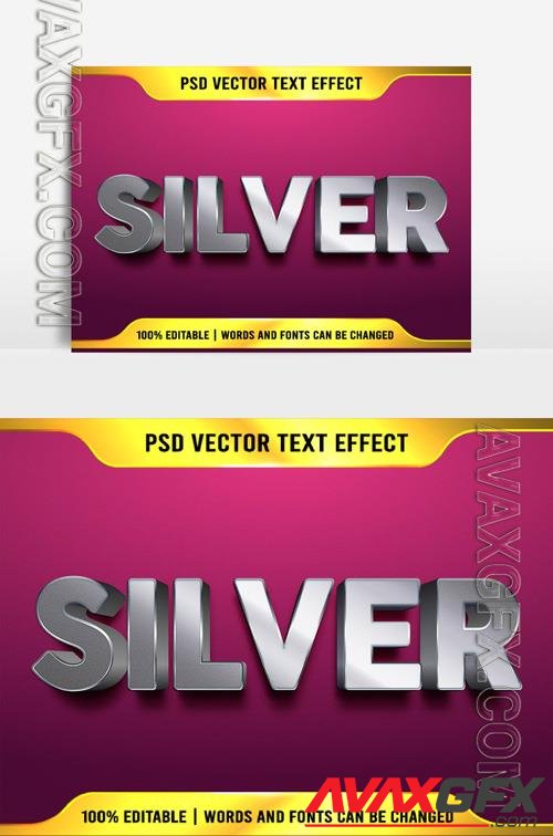 Beautiful Vector 3D Silver Text Effects