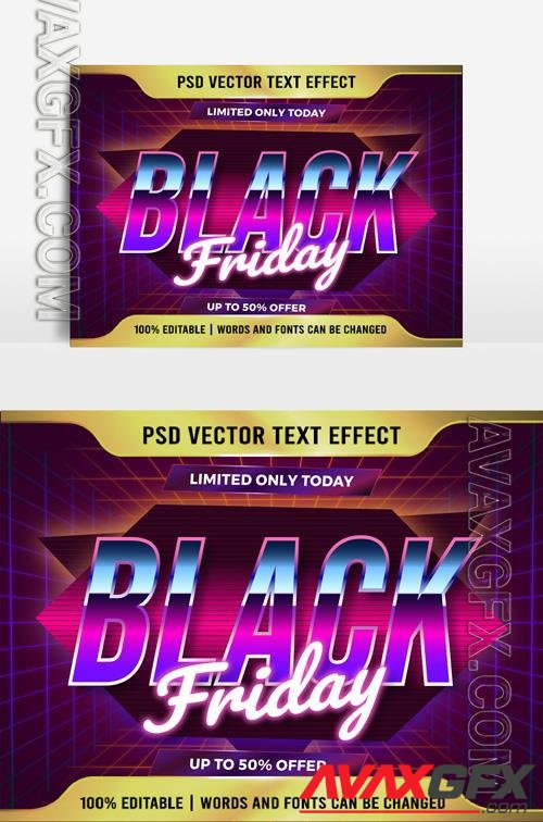 Beautiful text effect 3D Effect Black friday