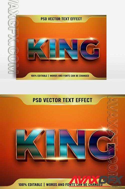 Beautiful King vector Letter Effects Text 3D