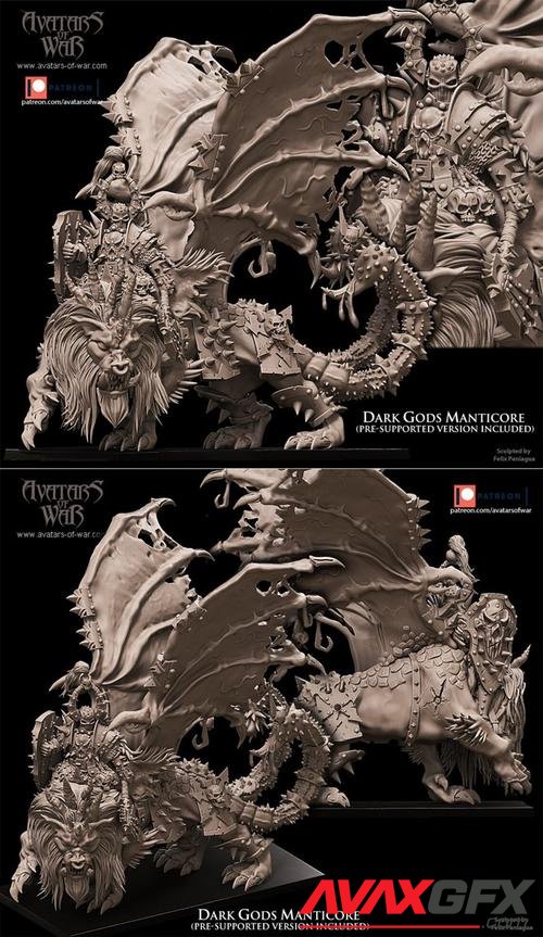 Avatars of War - Dark Gods Manticore – 3D Printable STL