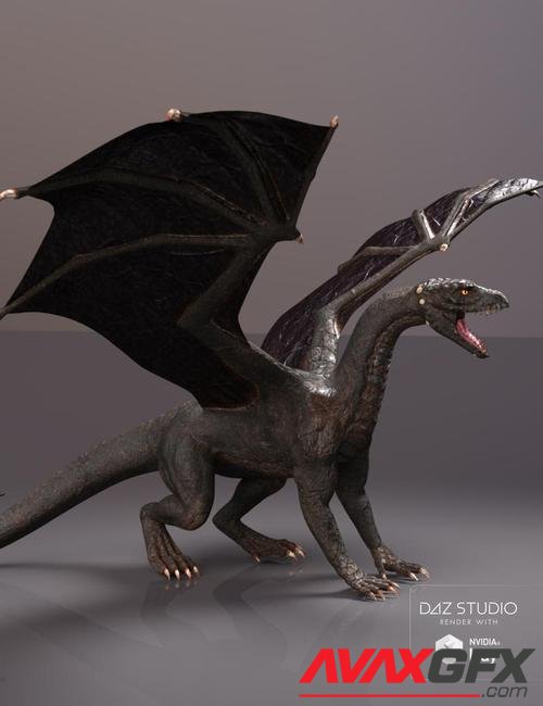 PBReal Iray Black Dragon for Daz Dragon 3