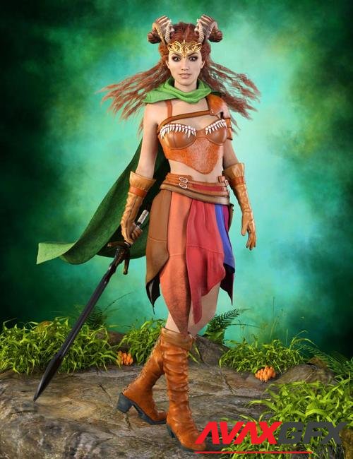 Green Queen Outfit For Genesis 3 Female(s)