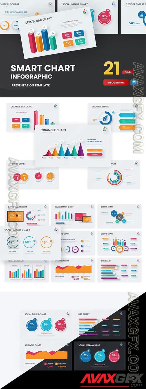 Smart Chart Infographic Neumorph Keynote Template