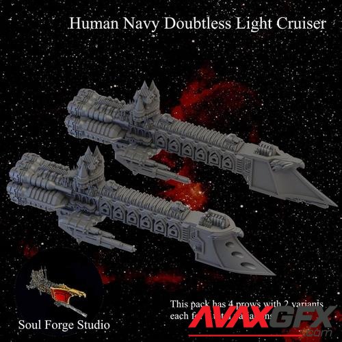 Human Navy Doubtless Light Cruiser – 3D Printable STL